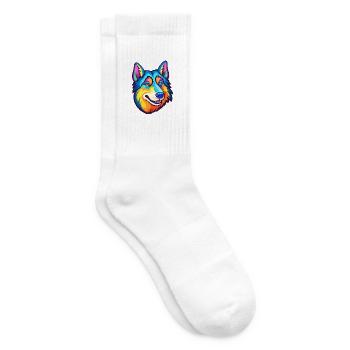 Seppala Sibirischer Schlittenhund Hunderasse Cartoon Kawaii - Tennissocken - Weiß - Rechts
