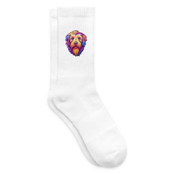 Pyrenäen-Schäferhund-Rasse Cartoon Kawaii Illustration - Tennissocken - Weiß - Rechts