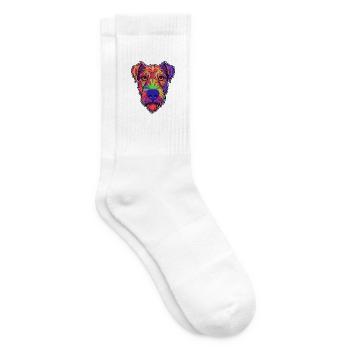 Irish Terrier Hunderasse Cartoon Kawaii Illustration - Tennissocken - Weiß - Rechts