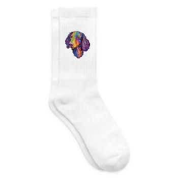 Lockige beschichtete Retriever-Hunderasse Karikatur Kawaii il - Tennissocken - Weiß - Rechts