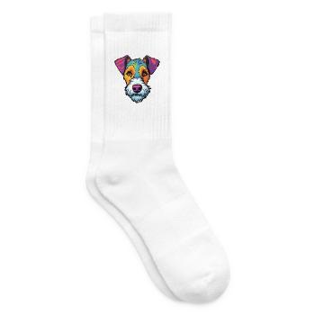 Chilenischer Foxterrier Hunderasse Cartoon Kawaii Abb. - Tennissocken - Weiß - Rechts
