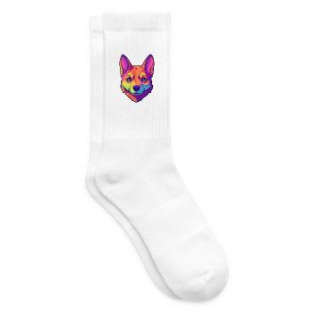 Carolina Hunderasse Cartoon Kawaii Illustration - Tennissocken - Weiß - Rechts