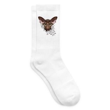 Orientalisch Kurzhaar Katze OKH Stubentiger - Tennissocken - Weiß - Rechts