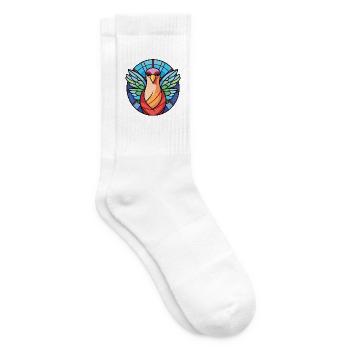 Taube buntes Aquarell Tier Haustier Illustration - Tennissocken - Weiß - Rechts
