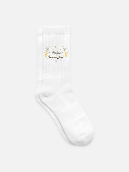 Frohes Neues Jahr Sterne Neujahr Silverster - Tennissocken - Weiß