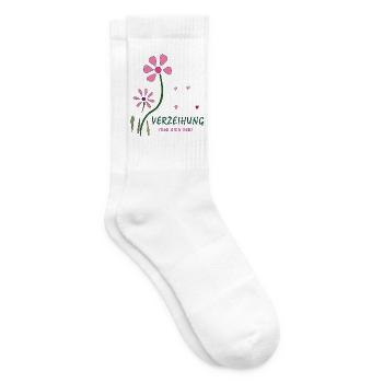 Verzeihung, Blumen - Tennissocken - Weiß - Rechts