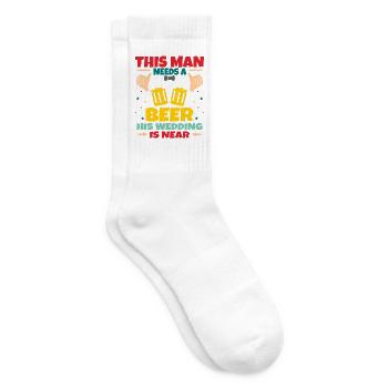 Jga Junggeselle Bier Spruch Lustig - Tennissocken - Weiß - Rechts