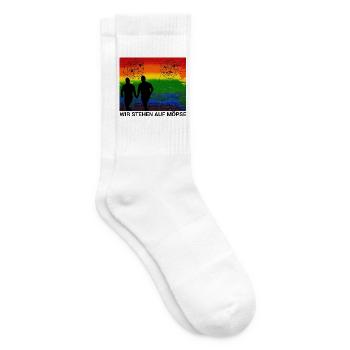 Möpse und Liebe - Eine unbeschwerte Zuneigung - Tennissocken - Weiß - Rechts
