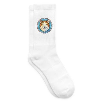 Kanadische Eskimo-Hunderasse Aquarell-Illustration - Tennissocken - Weiß - Rechts