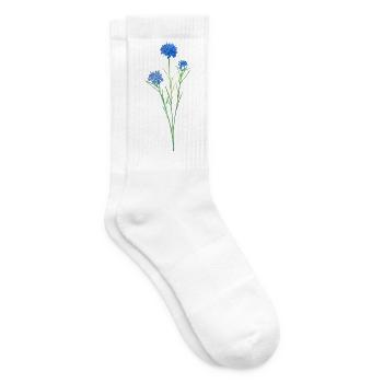 Kornblume. - Tennissocken - Weiß - Rechts