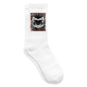 Neugieriges Frettchen Hawaiiurlaub - Tennissocken - Weiß - Rechts
