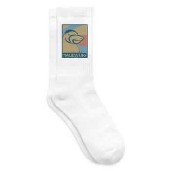 Fleißiger Maulwurf Untergrund - Tennissocken - Weiß - Rechts