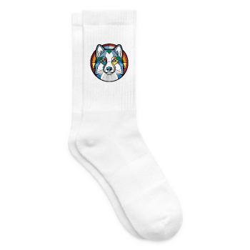 Kanadische Eskimo-Hunderasse Aquarell-Illustration - Tennissocken - Weiß - Rechts