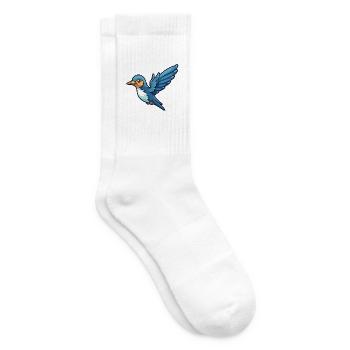 Schwalbe Cartoon Kawaii Aquarell Illustration - Tennissocken - Weiß - Rechts