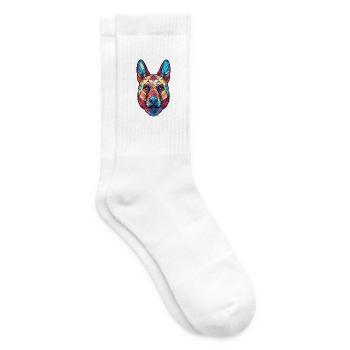 Schäferhund Kugel Hund Buntes Aquarell Tier - Tennissocken - Weiß - Rechts