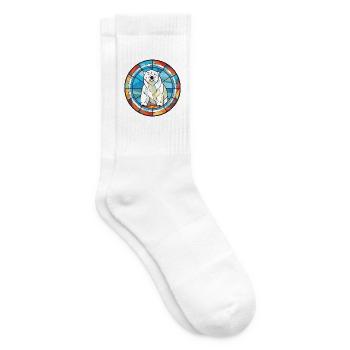 Eisbär Bunte Aquarell-Tierillustration - Tennissocken - Weiß - Rechts