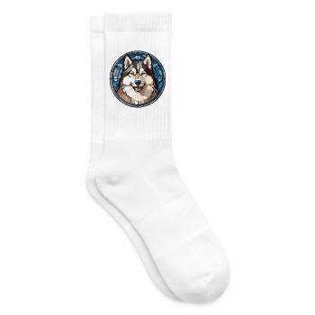 Alaskan Malamute Hunderasse Aquarellglas - Tennissocken - Weiß - Rechts