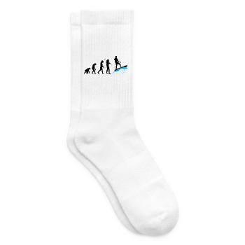 Evolution Surfer - Vom Affen zum Wellenreiter - Tennissocken - Weiß - Rechts