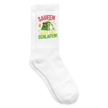 Saufen statt schlafen - Tennissocken - Weiß - Rechts