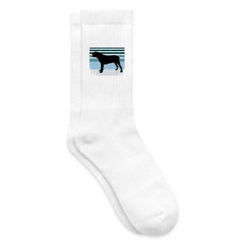 Spanischer Mastiff Hund Liebe Silhouette Vintage Sonnenuntergang - Tennissocken - Weiß - Rechts
