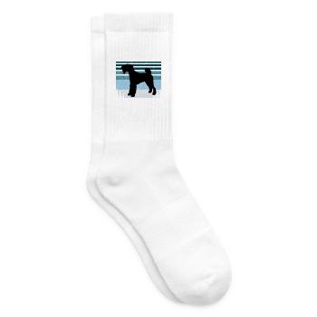 Airedale Terrier Hundeliebhaber Silhouette Retro Sonnenuntergang - Tennissocken - Weiß - Rechts