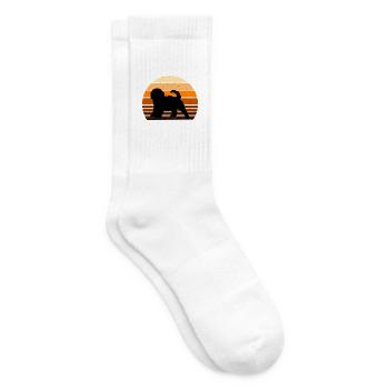 Cockapoo Hund Liebhaber Silhouette Vintage Sonnenuntergang - Tennissocken - Weiß - Rechts