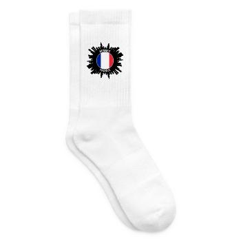 Rennes Skyline Frankreich Flagge Reisesouvenir - Tennissocken - Weiß - Rechts