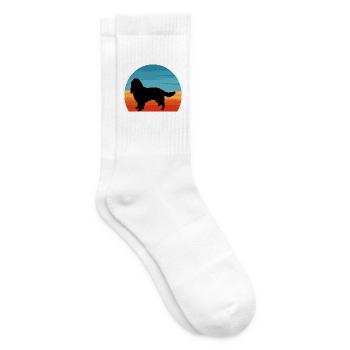 English Springer Spaniel Dog Silhouette Retro Sun - Tennissocken - Weiß - Rechts