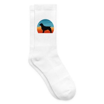 Boykin Spaniel Hund Lover Silhouette Vintage Sonnenuntergang - Tennissocken - Weiß - Rechts