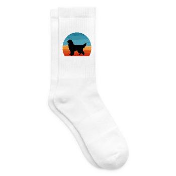 Gordon Setter Hundeliebhaber Silhouette Vintage Sonnenuntergang - Tennissocken - Weiß - Rechts