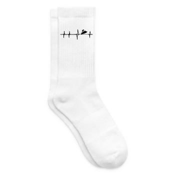 Herzschlag Jetski - EKG Linie für Wassersportler - Tennissocken - Weiß - Rechts