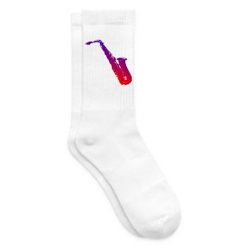 Saxophon - Tennissocken - Weiß - Rechts