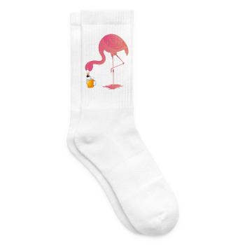 Beer Flamingo Bier Trinken Design - Tennissocken - Weiß - Rechts