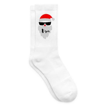 Merry Christmas Frohe Weihnachten X-mas - Tennissocken - Weiß - Rechts