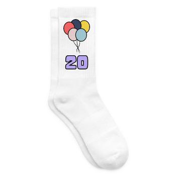 20. 20 JAHRE. 20-JÄHRIGES JUBILÄUM. 20-JÄHRIGES JUBILÄUM. - Tennissocken - Weiß - Rechts