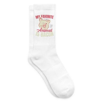 Mein Lieblingstier ist Speck Fleischliebhaber Spec - Tennissocken - Weiß - Rechts
