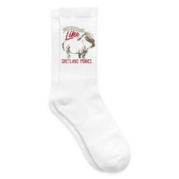 Wuscheliges Shetlandpony Minipony - Tennissocken - Weiß - Rechts