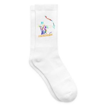 Konzentrierter Bogenschütze Parcours - Tennissocken - Weiß - Rechts