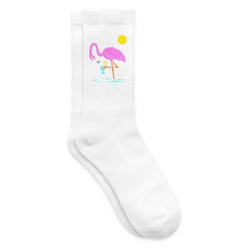 Flamingo Graphic Flamingoliebhaber Cocktailtrinker - Tennissocken - Weiß - Rechts