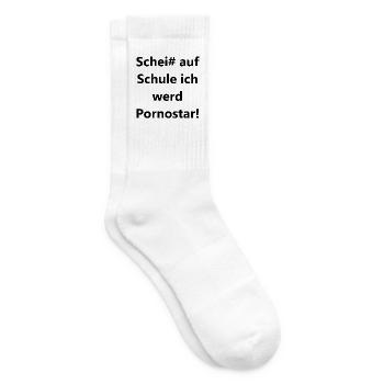 Scheiß auf Schule Pornostar - Tennissocken - Weiß - Rechts