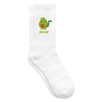 Verschmuste Avocado Samtpfötchen - Tennissocken - Weiß - Rechts