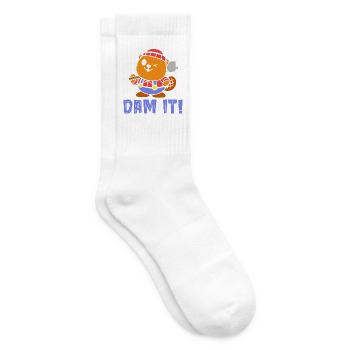 Dam It Wildtier Tier Kanada Nagetier Biberliebhabe - Tennissocken - Weiß - Rechts