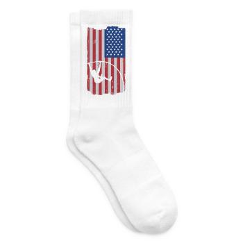 USA Flagge Stabhochspringer Leichtathletik Stabhoc - Tennissocken - Weiß - Rechts