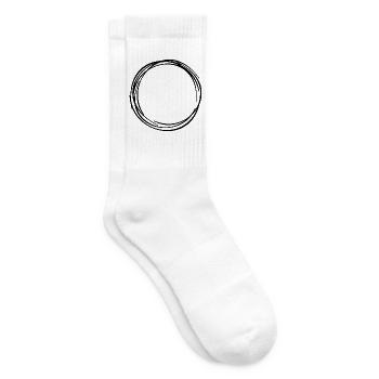 Ring Kreis Circle Zirkel 1 - Tennissocken - Weiß - Rechts