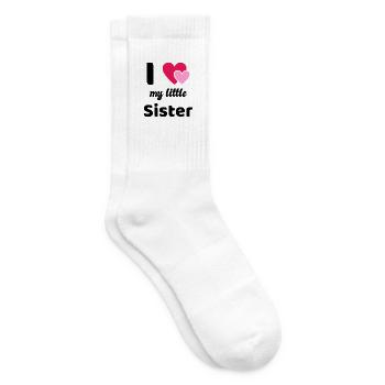 Ich Liebe Meine Kleine Schwester I Love - Tennissocken - Weiß - Rechts