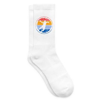 Handballspieler Handball Retro Handballer - Tennissocken - Weiß - Rechts