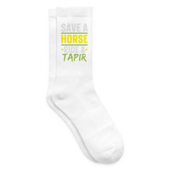 Rette ein Pferd Reite einen Tapir Tierpfleger - Tennissocken - Weiß - Rechts