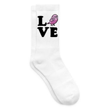 Love Wellensittich - Tennissocken - Weiß - Rechts