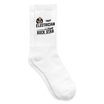 Half Electrician, half Rock Star - Elektrikerin - Tennissocken - Weiß - Rechts