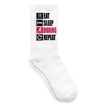 Eat-Sleep-Boxing-Repeat - Tennissocken - Weiß - Rechts